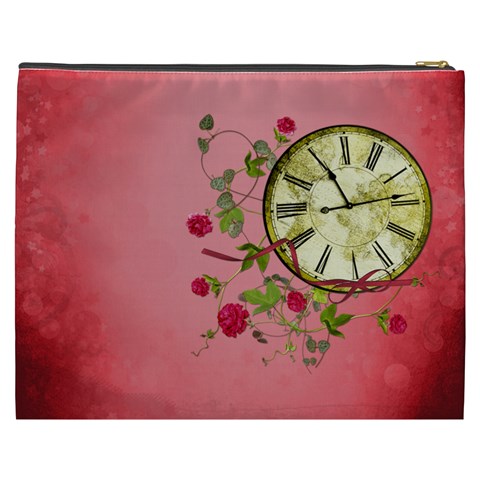 Shabby Rose Cosmetic Bag (xxxl)  By Picklestar Scraps Back