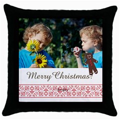 xmas - Throw Pillow Case (Black)