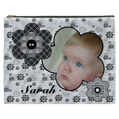 Black And White Selection Cosmetic Bag Xxxl By Deborah Front