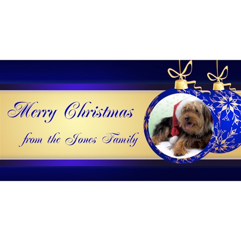 Merry Christmas 3d Card Blue By Deborah Front