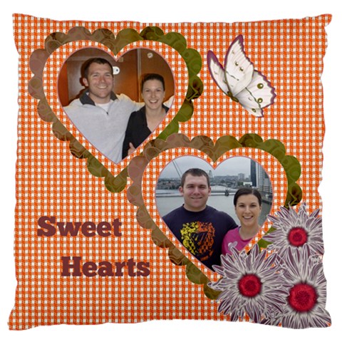 Sweethearts Large Cushion Case (2 Sided) By Deborah Front