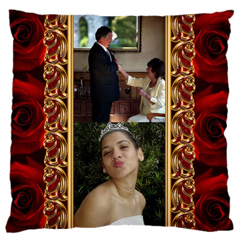 My Rose Large Cushion Case By Deborah Front