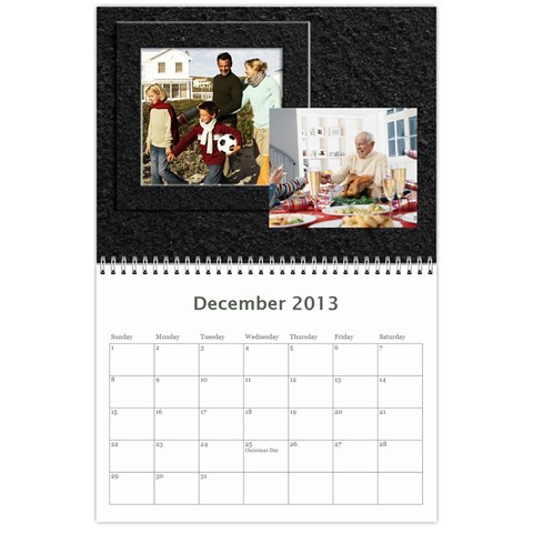 Black Elegance Custom Photo Calendar By Angela Dec 2013