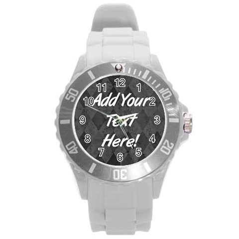 Black/white Text Personalized Watch By Angela Front