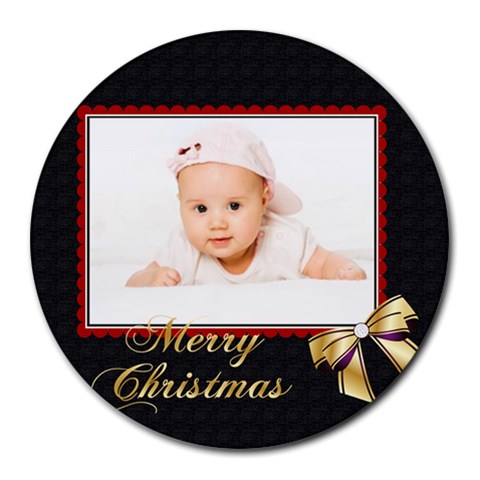 Xmas By Wood Johnson 8 x8  Round Mousepad - 4