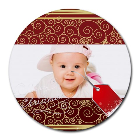 Xmas By Wood Johnson 8 x8  Round Mousepad - 5