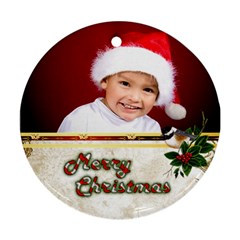 Merry Christmas Ornament (2 sided) - Round Ornament (Two Sides)