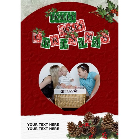 Holly Jolly Christmas 7x5 3d Card By Lil Inside