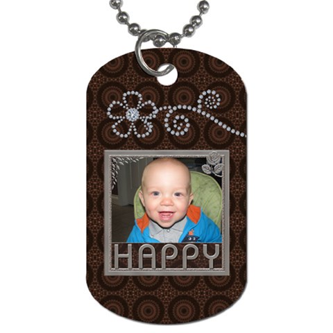 Happy Dog Tag (one Side) By Lil Front