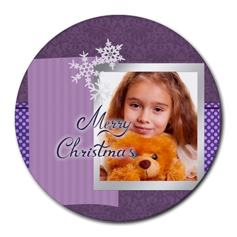 Xmas By Joely 8 x8  Round Mousepad - 1