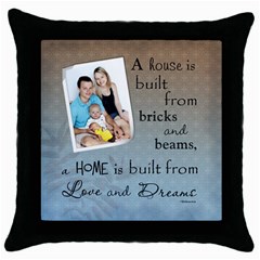 Home and Love Throw Pillow Case - Throw Pillow Case (Black)