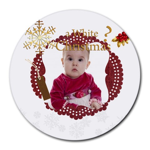 Xmas By Debe Lee 8 x8  Round Mousepad - 1