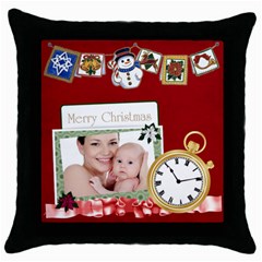 xmas - Throw Pillow Case (Black)