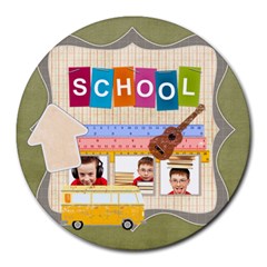 school - Collage Round Mousepad