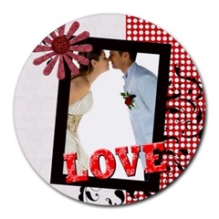 love - Collage Round Mousepad