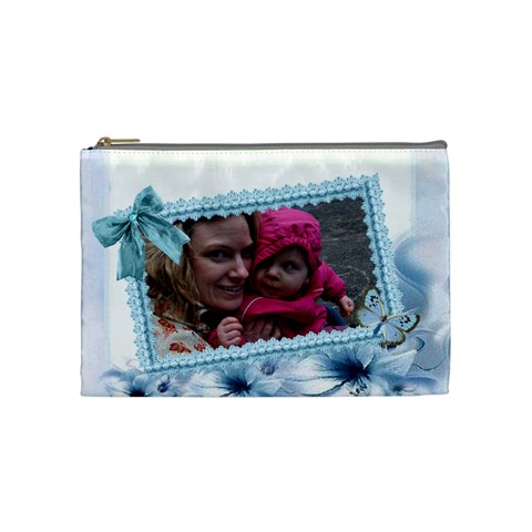 Pearls And Bow Cosmetic Bag By Katie Longbottom Front