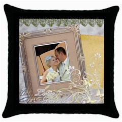 wedding - Throw Pillow Case (Black)