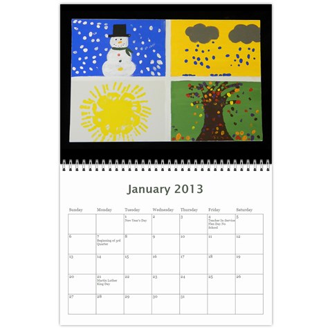 2013 Calendar By Rebecca Allen Jan 2013