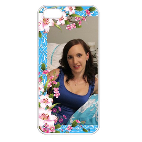 Pink Floral Apple Iphone 5 Seamless Case (white) By Deborah Front