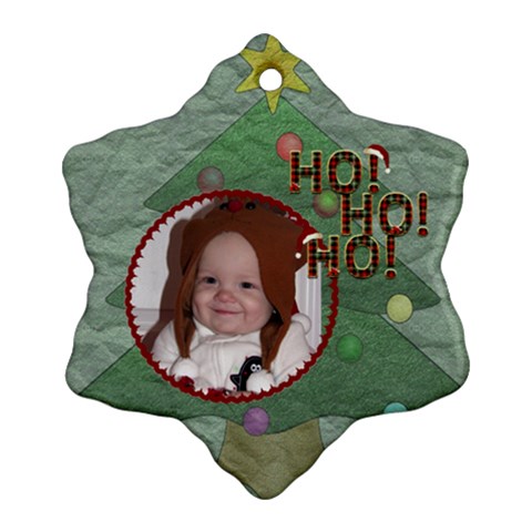 Ho Ho Ho Snowflake Ornament By Lil Front
