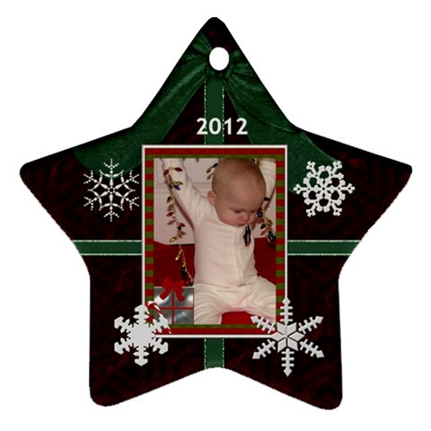 2012 Star Snowflake Ornament (2 Sides) By Lil Front
