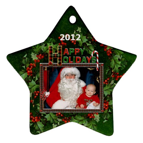 Happy Holidays Star Ornament (1 Sided) By Lil Front