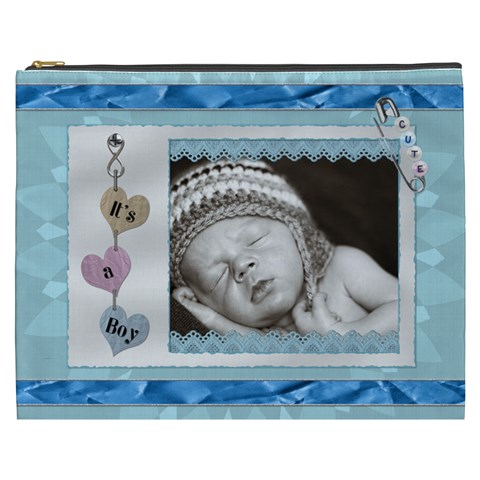 Its A Boy Xxxl Cosmetic Bag By Lil Front