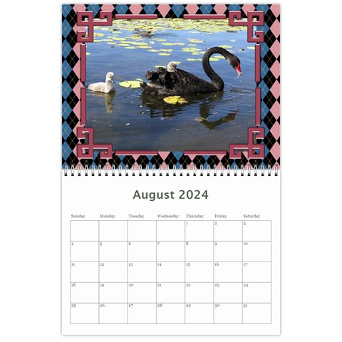 Pink Check Wall Calendar (any Year) 2024 By Deborah Aug 2024