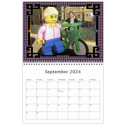 Pink Check Wall Calendar (any Year) 2024 By Deborah Sep 2024