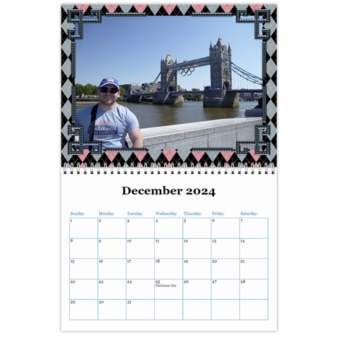 Blue Check Wall Calendar (any Year) 2024 By Deborah Dec 2024
