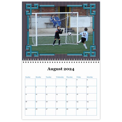 Blue Check Wall Calendar (any Year) 2024 By Deborah Aug 2024