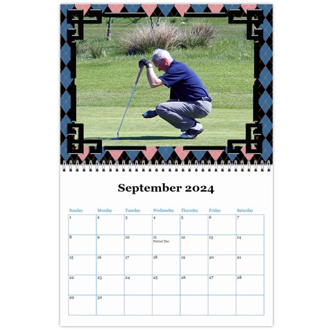 Blue Check Wall Calendar (any Year) 2024 By Deborah Sep 2024