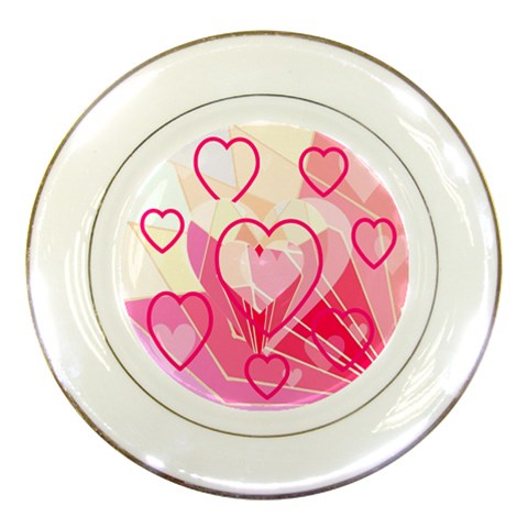 Hearts Plate Pink By Birkie Front