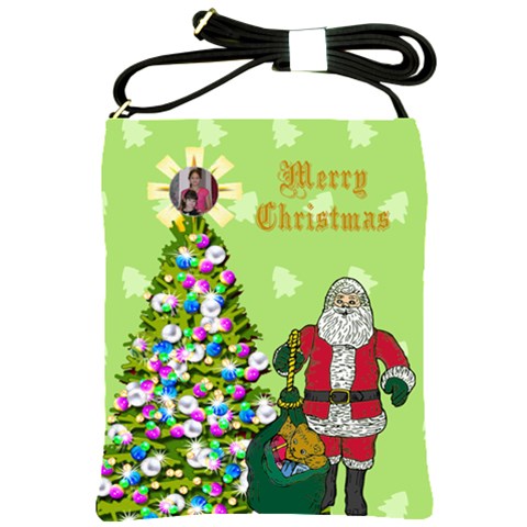 Christmas Shoulder Sling Bag By Kim Blair Front