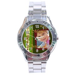 merry christmas - Stainless Steel Analogue Watch