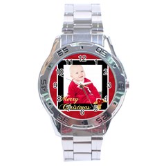 merry christmas - Stainless Steel Analogue Watch