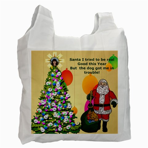 Santa Recycle Bag 1 (one Side) By Kim Blair Front
