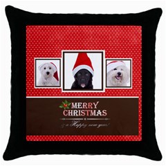 merry christmas - Throw Pillow Case (Black)