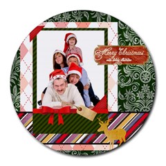 merry christmas - Round Mousepad