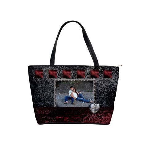 Red Black Classic Shoulder Handbag By Lil Front