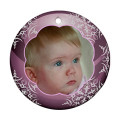 Pink Christmas Ball Ornament round - Ornament (Round)