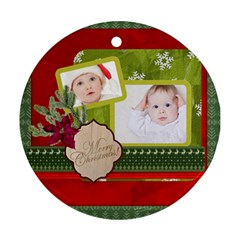 merry christmas - Round Ornament (Two Sides)