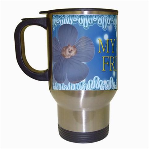 Blue Friend Travel Mug By Maryanne Left