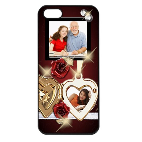 Red Roses Bling Iphone 5 Case By Angela Front