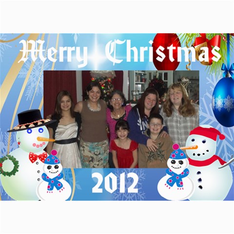 Snowman Family Christmas Card 2 By Kim Blair 7 x5  Photo Card - 5