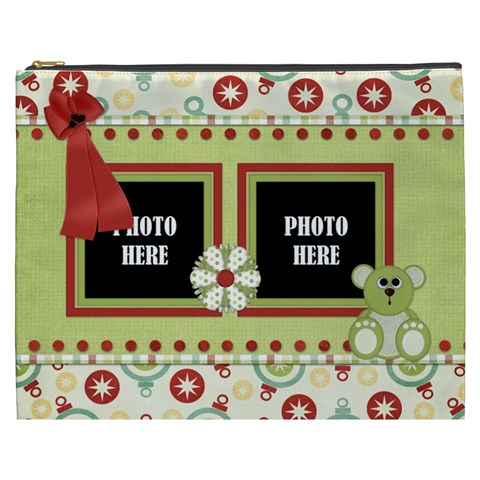 Happy Holidays Xxxl Cosmetic Bag 1 By Lisa Minor Front