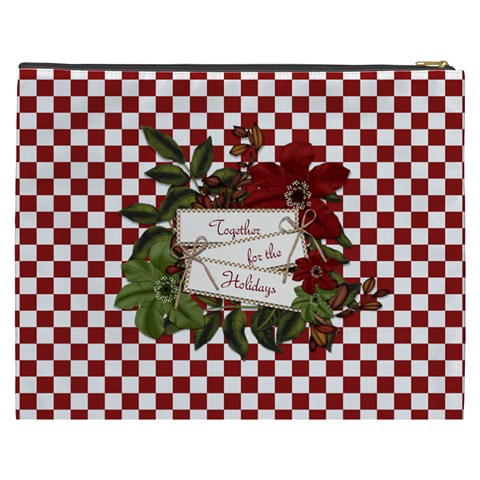 Christmas Clusters Xxxl Cosmetic Bag 1 By Lisa Minor Back