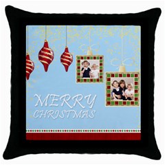 merry christmas - Throw Pillow Case (Black)