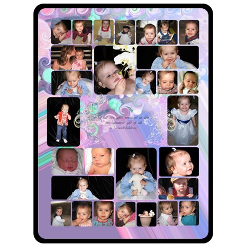 Flowers And Stripes Grandchildren Xl Blanket By Birkie 80 x60  Blanket Front