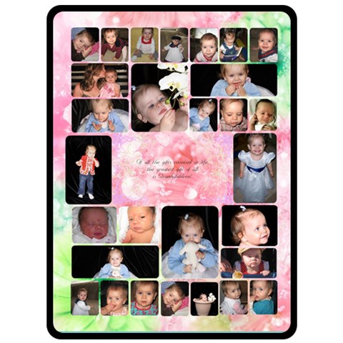 Pink Flower Grandchildren Xl Blanket By Birkie 80 x60  Blanket Front